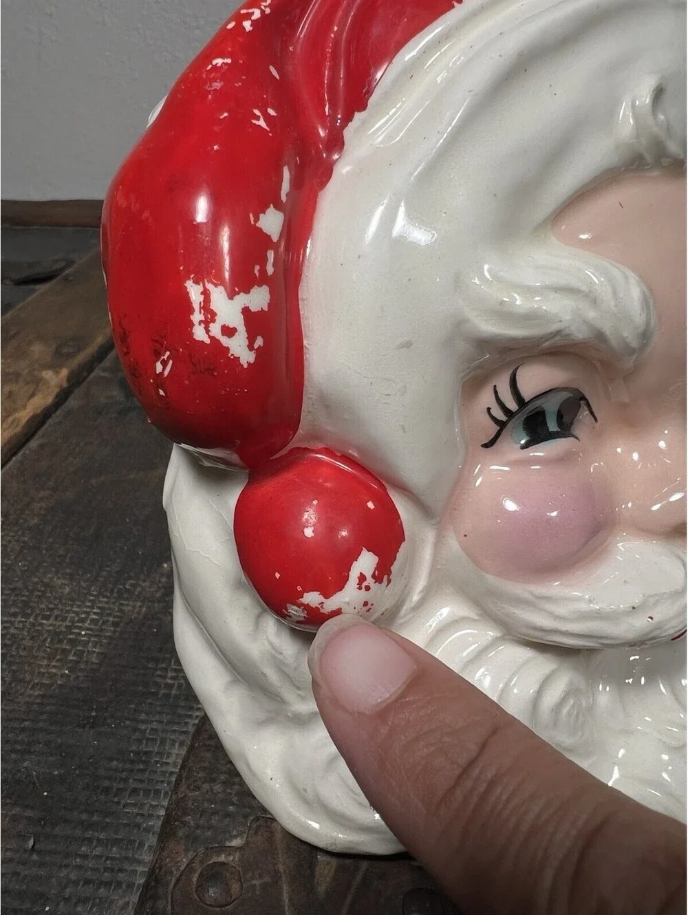 Rare Vintage Winking Santa Planter 1957 Conrad Ceramics